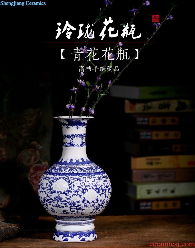 Jingdezhen ceramic home sitting room adornment is placed new Chinese style restoring ancient ways dried flower vase planting porcelain decoration