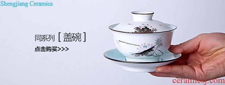 A clearance rule Ceramic kung fu tea colored enamel flower medallion around branches of flowers and birds teapot of jingdezhen tea service