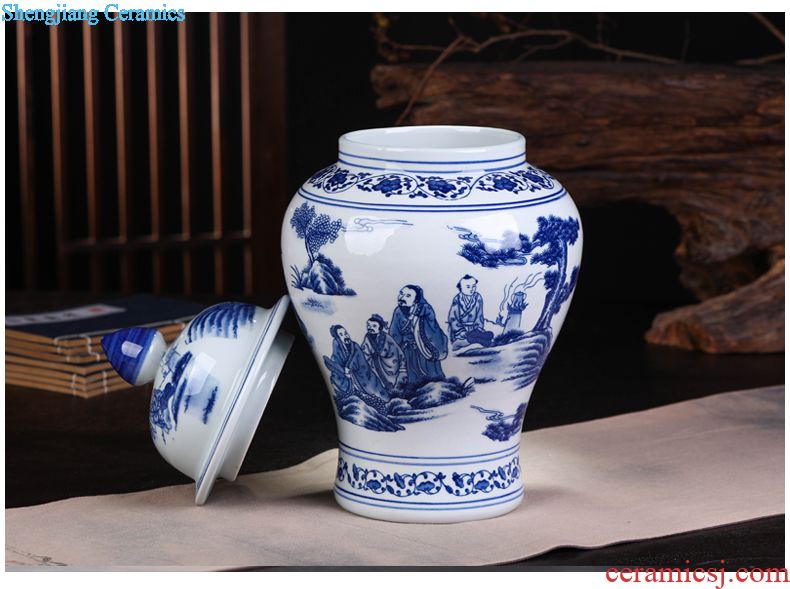 Jingdezhen ceramic seal caddy large sealed container pu 'er tea cans ceramic household gift box packaging