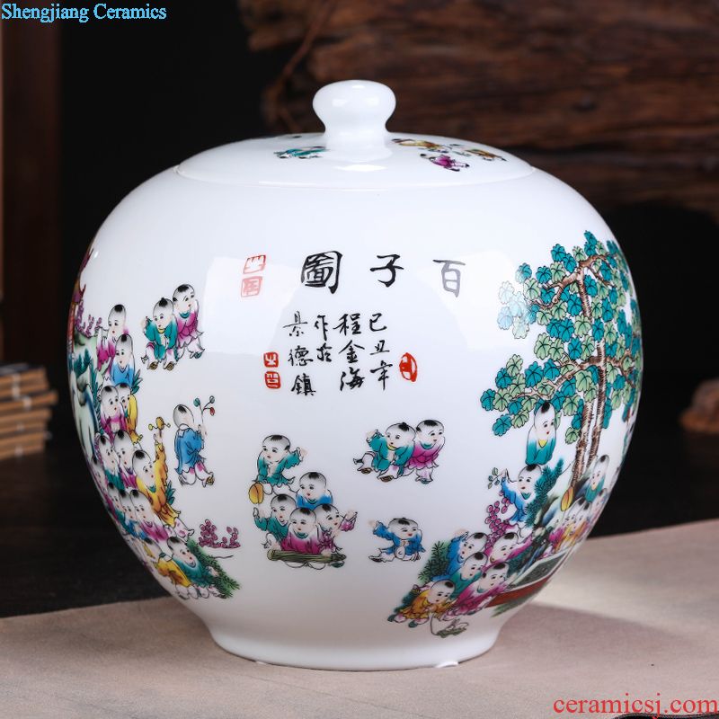 Jingdezhen ceramic cake tea cake the seventh, peulthai the large tea caddy household box seal pot