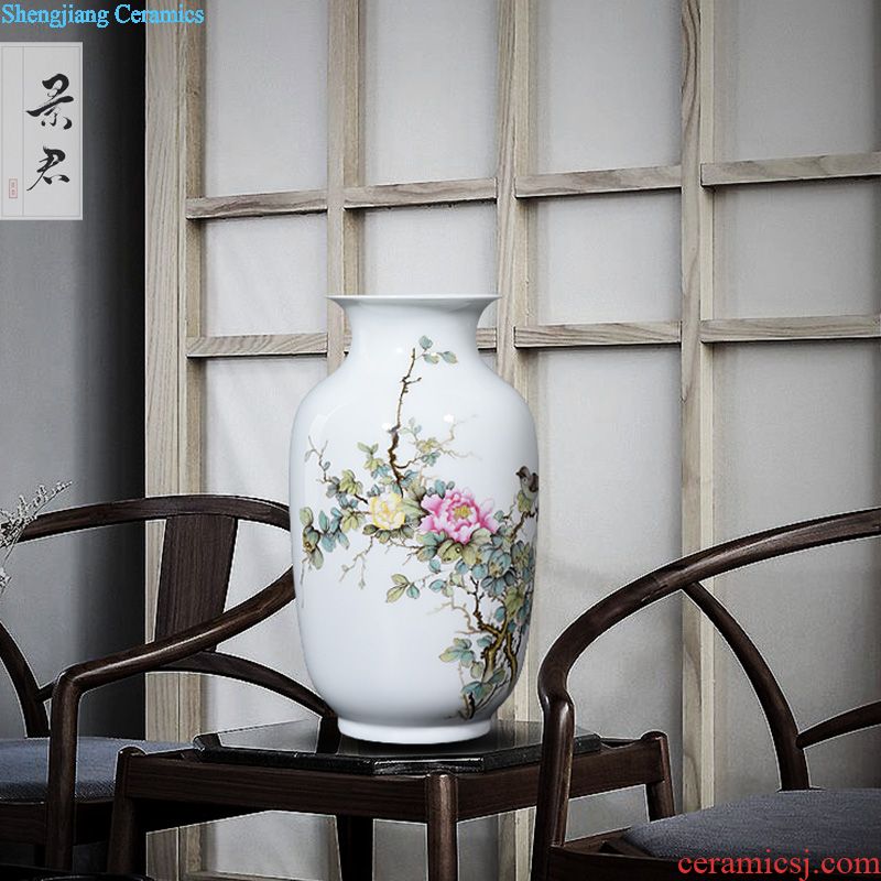 Jingdezhen ceramics hand-painted vases, flower arrangement of Chinese style home sitting room adornment TV ark place wedding gift