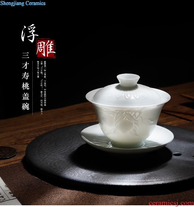 Jingdezhen ceramic masters cup sample tea cup hand-painted kung fu tea cup single cup large bowl lotus Buddha grain tea by hand