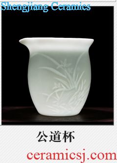 Three frequently hall tureen ceramic cups to bowl Jingdezhen kung fu tea set temmoku kiln S11036 tea bowl