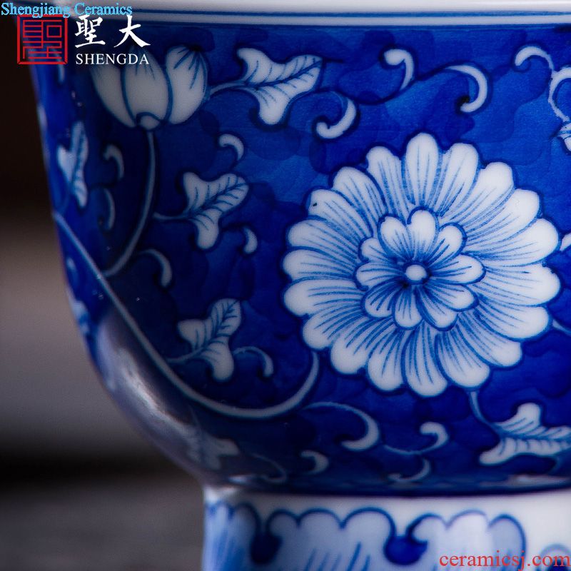 Holy big ceramic kung fu masters cup hand-painted porcelain cups do sample tea cup all hand jingdezhen tea cup