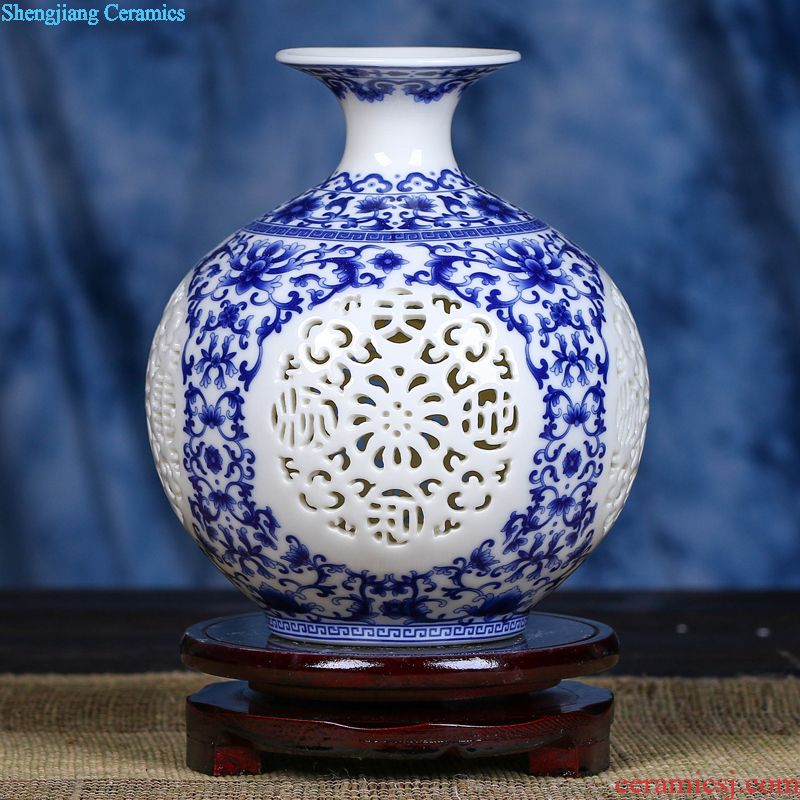 Jingdezhen large ceramic vase landing crafts decoration snow study furnishing articles classical fashion accessory