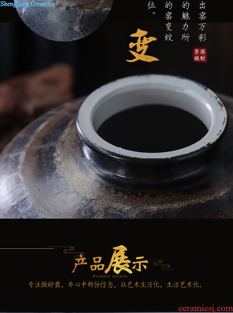 Jingdezhen ceramic jar keep it sealed aged 10 jins 20 50 kg wine GuanPing white bubble jars of household