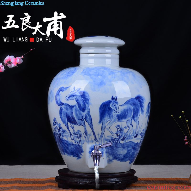 Hollow out bottle 1 catty jingdezhen ceramic bottle double collection liquor bottle empty wine bottle wine gift box