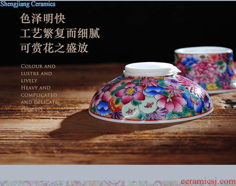Owl kiln Jingdezhen porcelain enamel boutique hand-painted tea sets kung fu tea cups Handmade ceramic sample tea cup