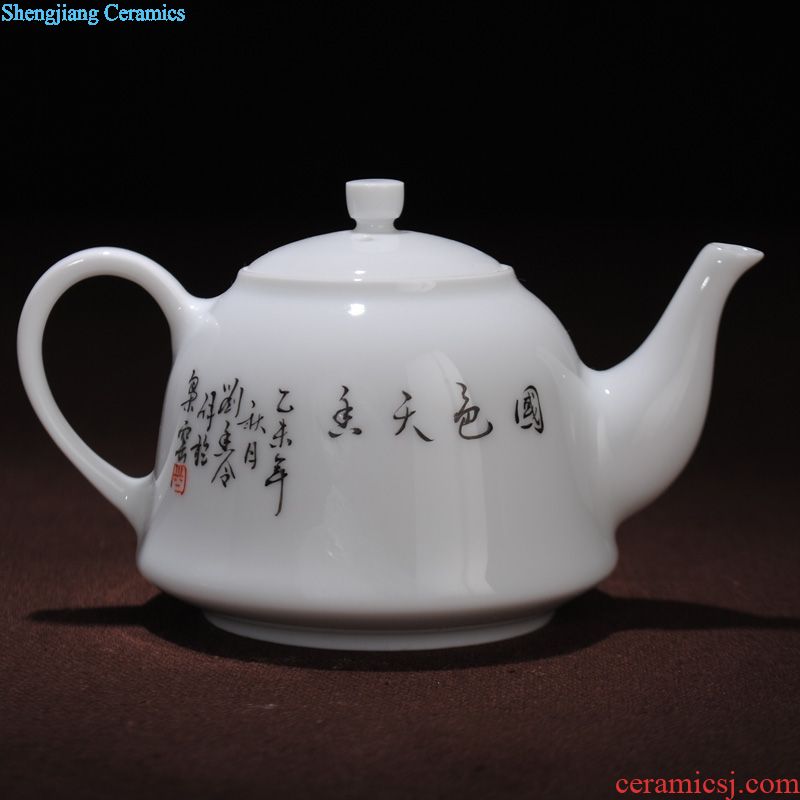 Jingdezhen hand-painted powder enamel ceramic teapot tea teapot kung fu tea set little teapot tea accessories