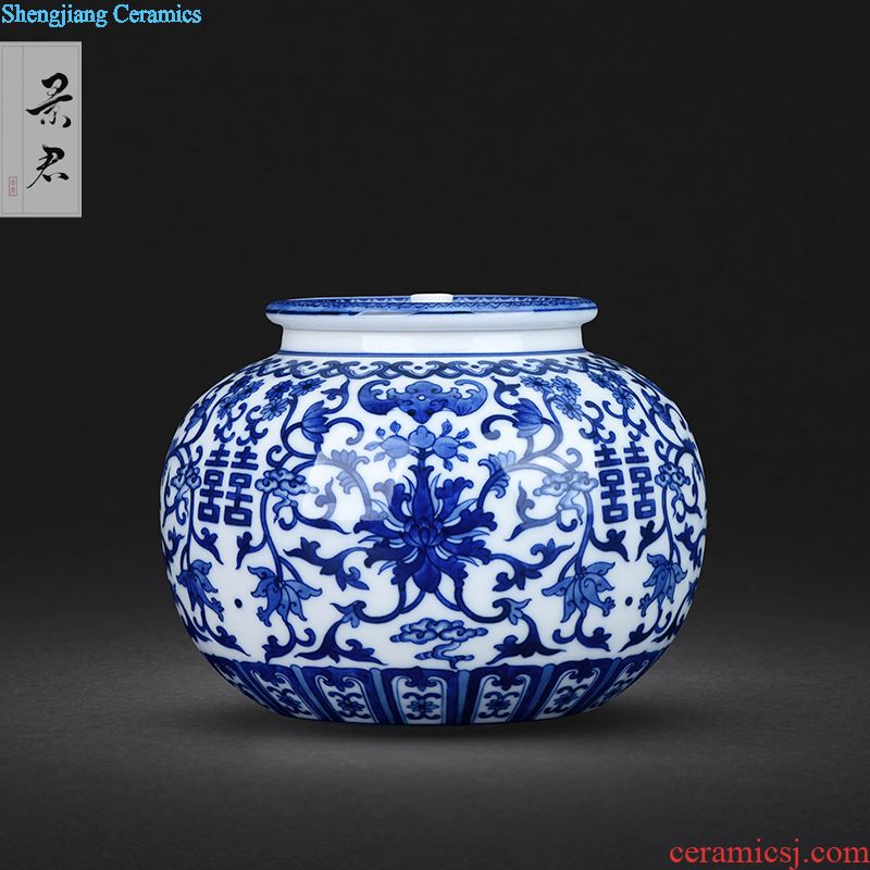 JingJun ceramics kung fu tea sample tea cup hand-painted the colour blue and white landscape pu-erh tea master of jingdezhen tea service