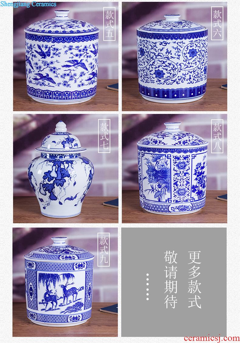 Jingdezhen 5 jins of jars ceramic bottle 5 jins of wine waxberry wine decanters savings sealed jar