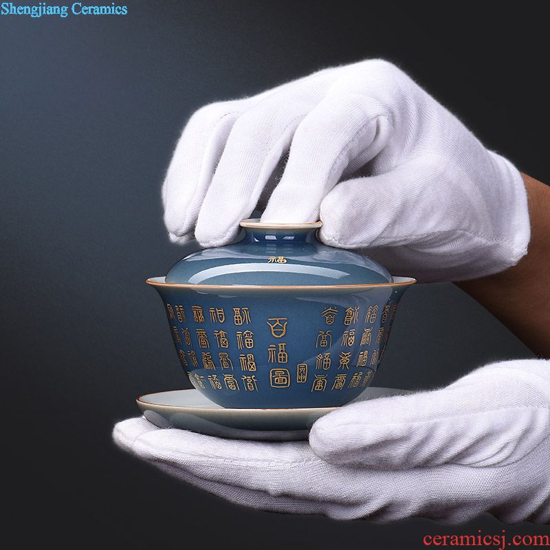 JingJun Jingdezhen ceramic blue all hand sample tea cup Kung fu tea cups master cup personal cup