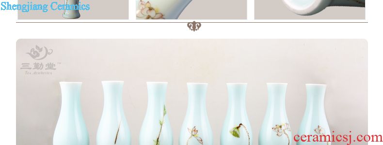 Three frequently celadon pot Kung fu tea tea ware jingdezhen ceramics gulp S21031 mini small pot