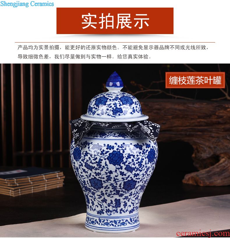 Jingdezhen ceramic seal caddy large sealed container pu 'er tea cans ceramic household gift box packaging