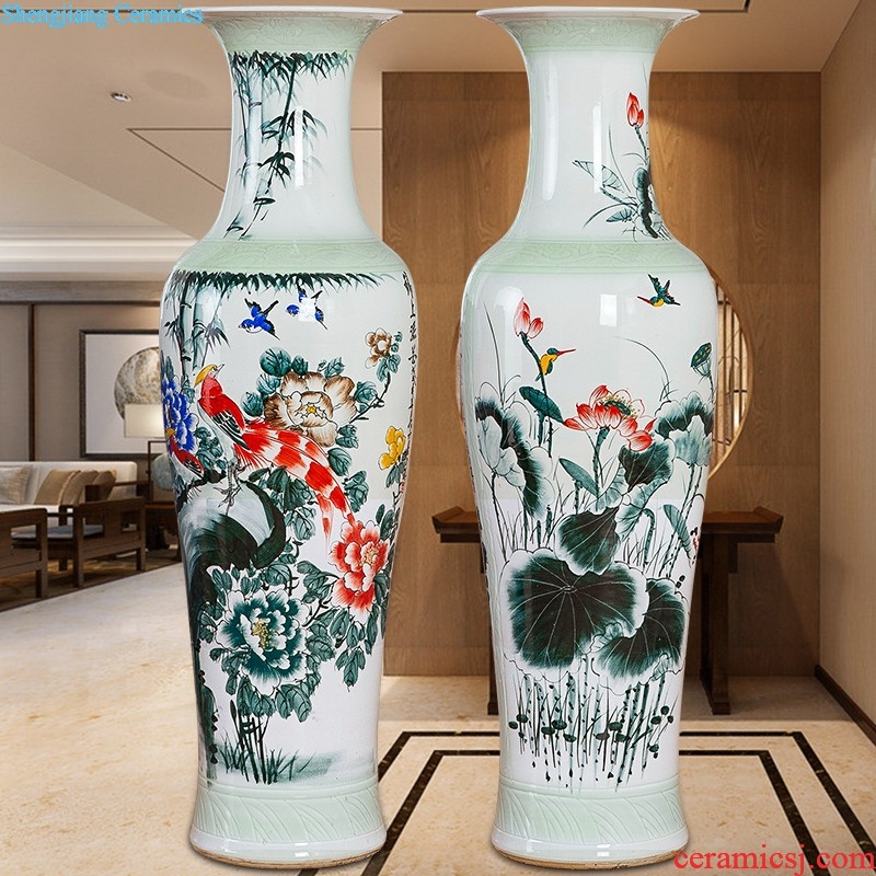 Jingdezhen ceramics ears vases, flower arranging archaize sitting room porch decoration of Chinese style household furnishing articles of blue and white porcelain