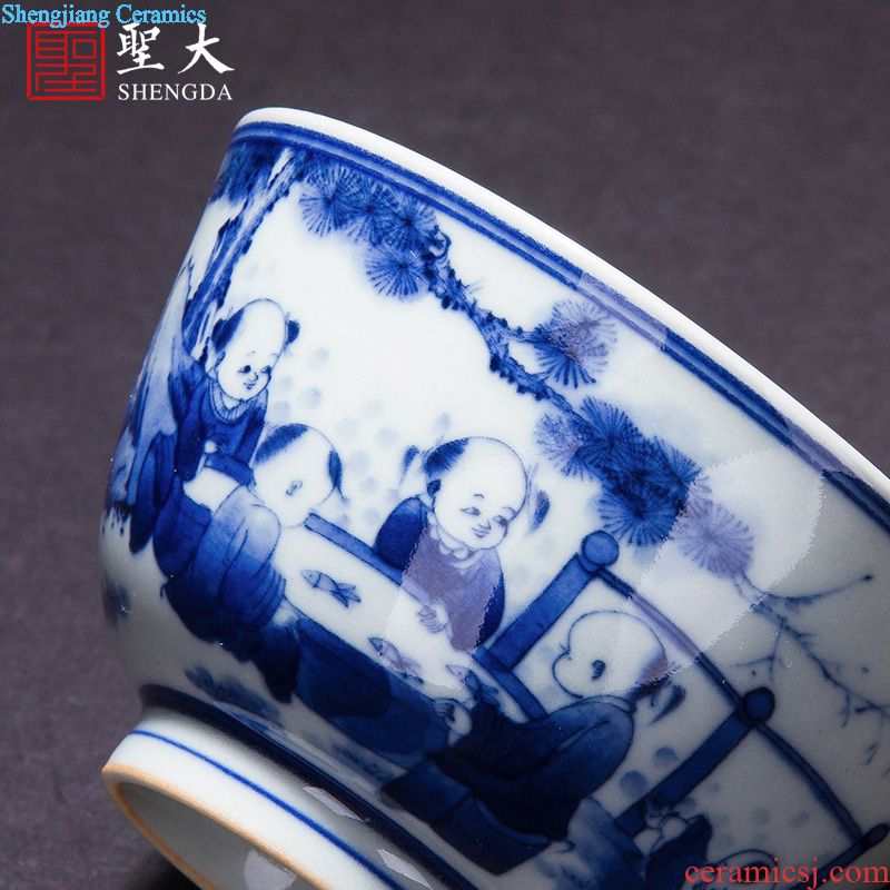 Holy big office cup hand-painted ceramic colored enamel paint painting of flowers and tea cup all hand jingdezhen tea cup with cover
