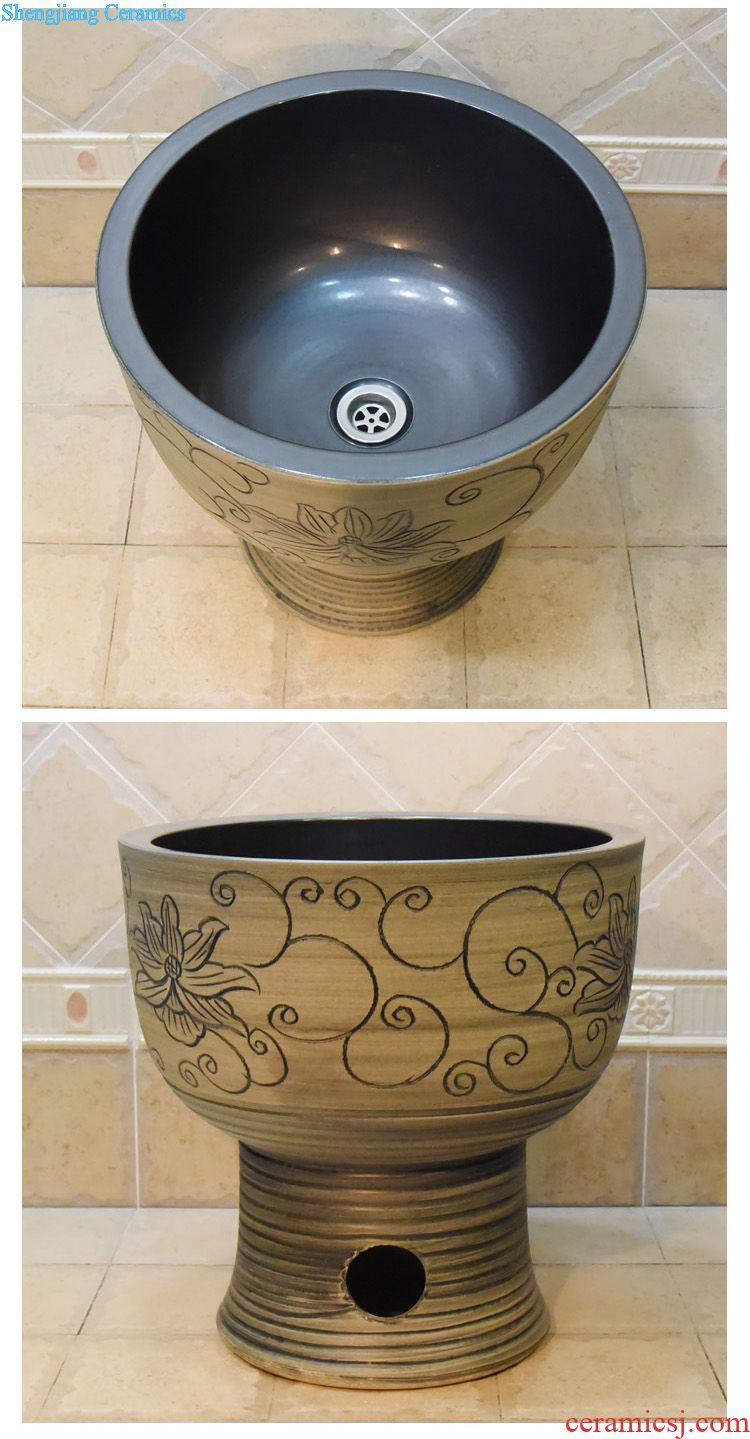 Jingdezhen ceramic lavatory basin basin art on the sink basin kiln glaze color lotus much money