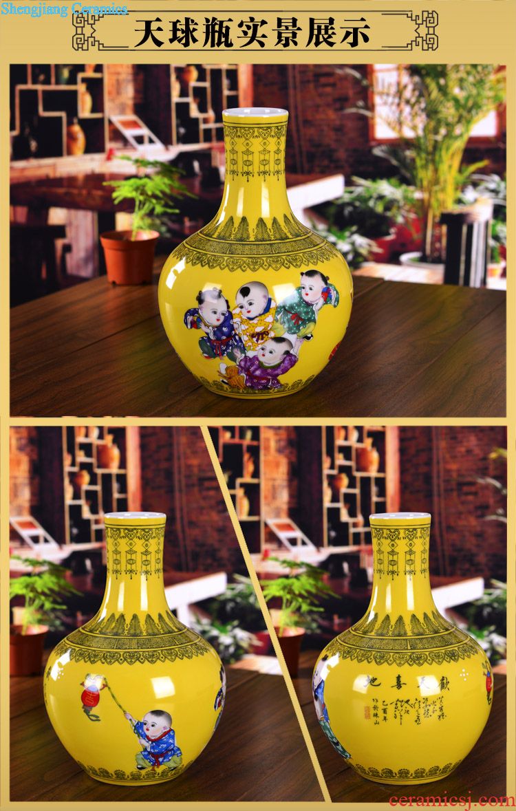 Jingdezhen ceramics in vases, crystal glaze antique vase dragon home sitting room adornment is contracted furnishing articles