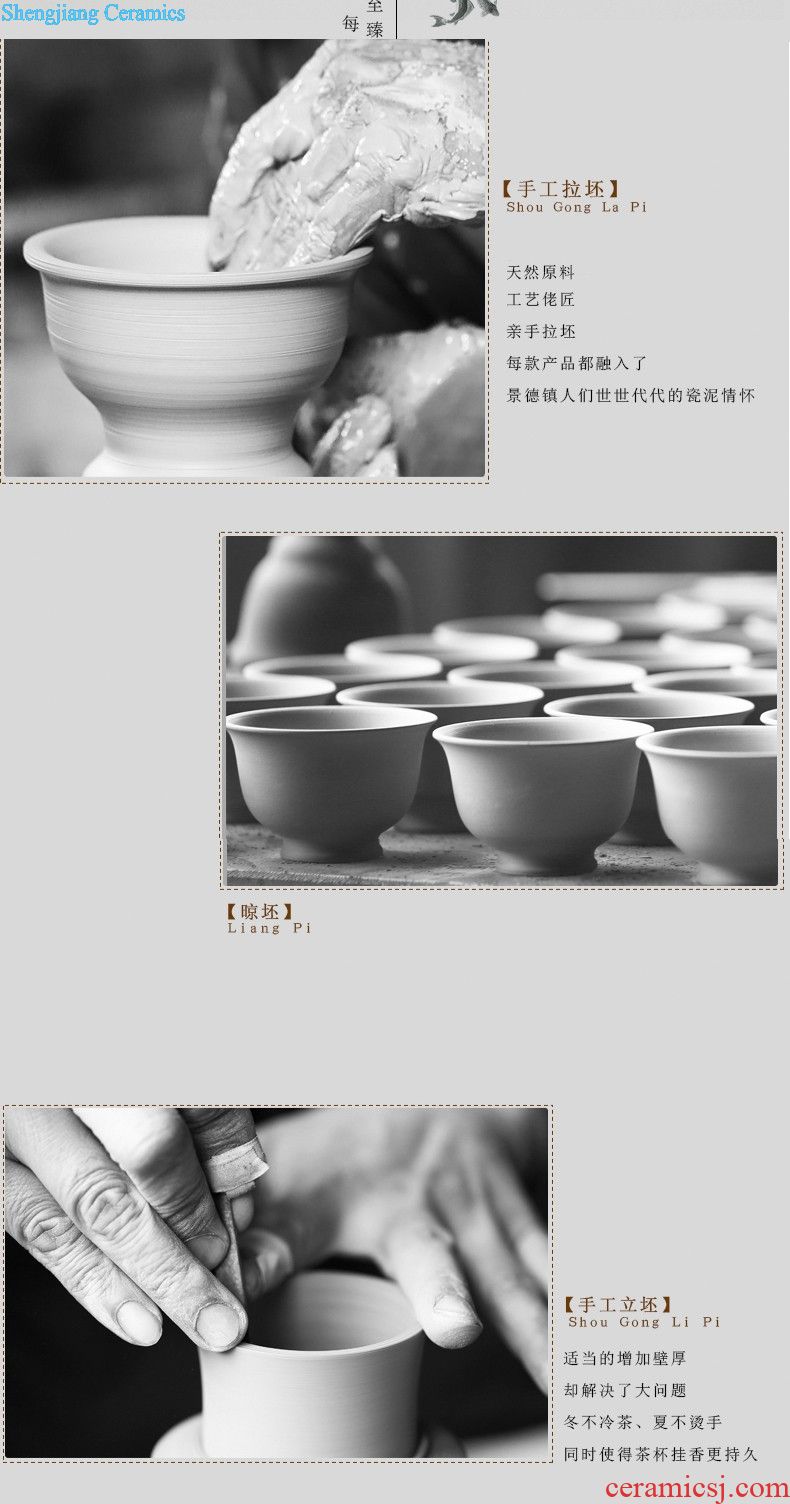 Three frequently hall sample tea cup Small jingdezhen ceramic cups kung fu tea set shadow celadon personal master cup single cup