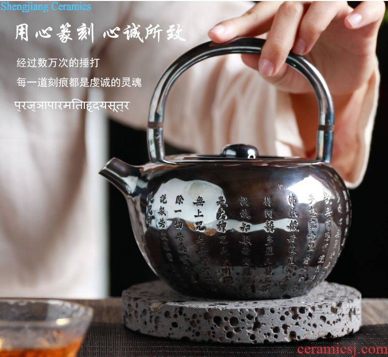 Three frequently kung fu tea cups Jingdezhen ceramic tea set sample tea cup cup single cup chrysanthemum patterns S41051 master