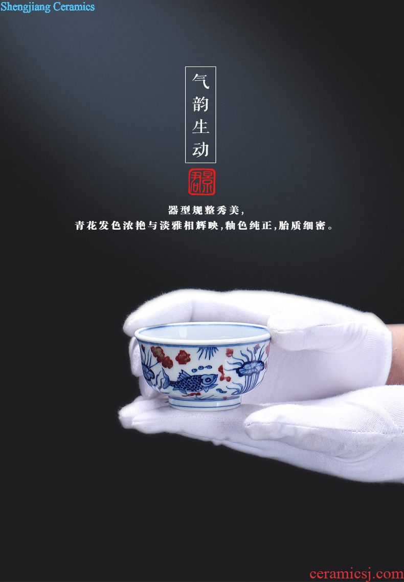 JingJun colored enamel cup of jingdezhen ceramic masters cup single cup your kiln kung fu tea set hand-painted zodiac personal cup