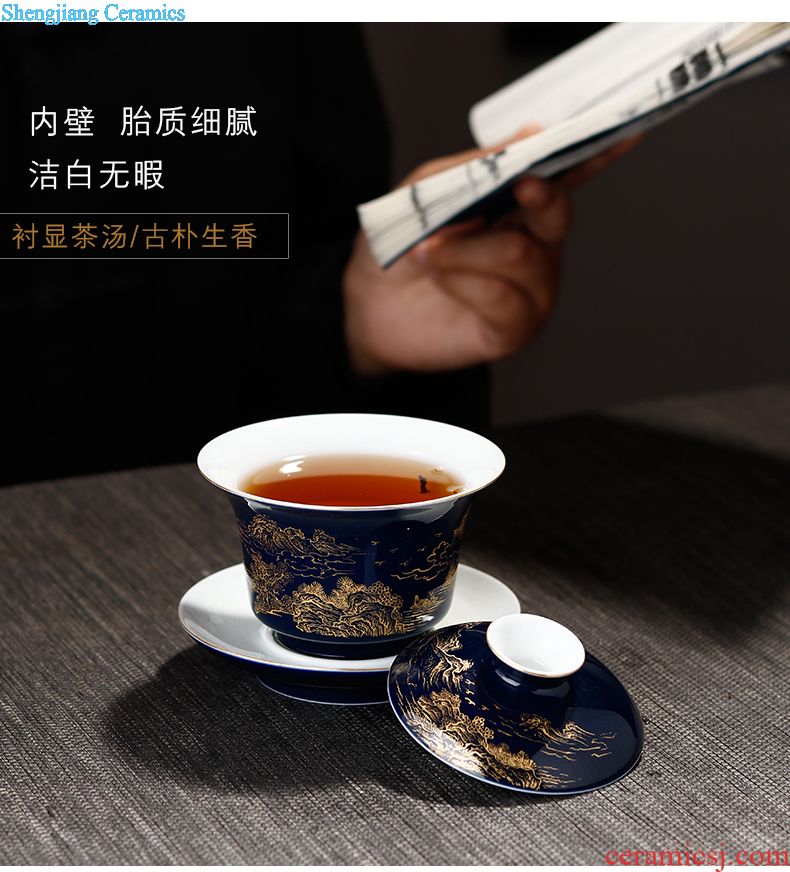 Archaize of jingdezhen ceramic teacups hand-painted master sample tea cup cup pastel kung fu tea cup Buddha means individual cup