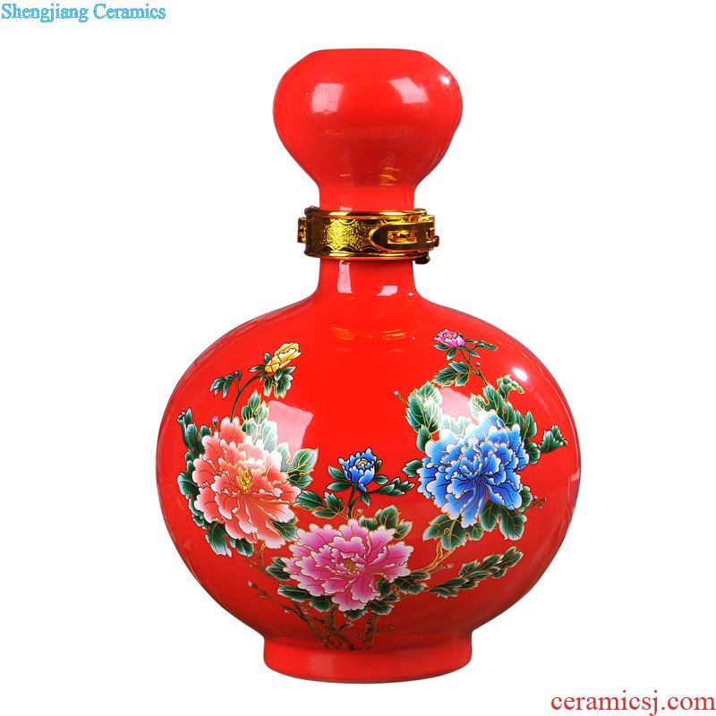 Ceramic bottle 5 jins of loaded with cover five pounds empty jar liquor jugs home hip archaize custom