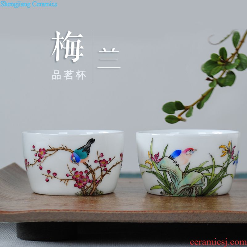 Manual jingdezhen ceramic kung fu tea cup single cup color thread flower sample tea cup hand-painted personal small tea cups