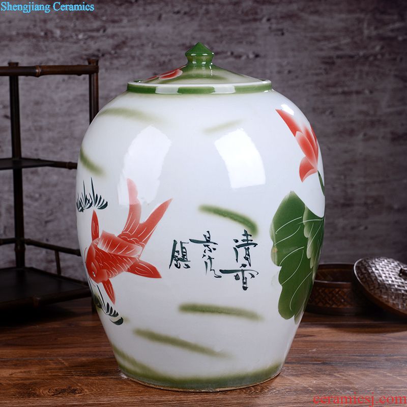 Jingdezhen ceramic jar household 70 jins of large tank water storage tank with liquor hip hotel