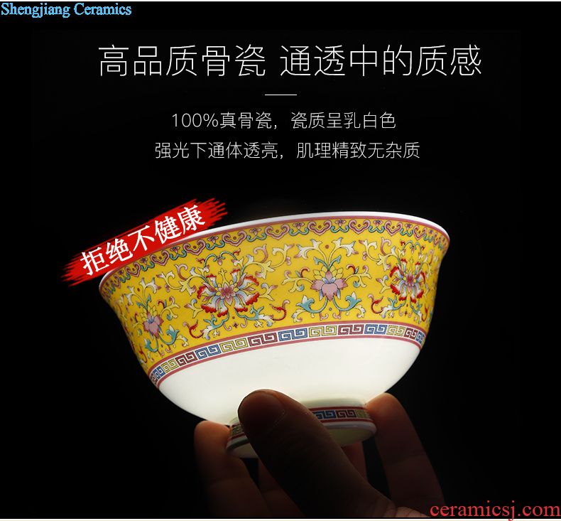 Jingdezhen ceramic tableware by hand the colour of household of Chinese style crockery bowl dish dish free combination collocation