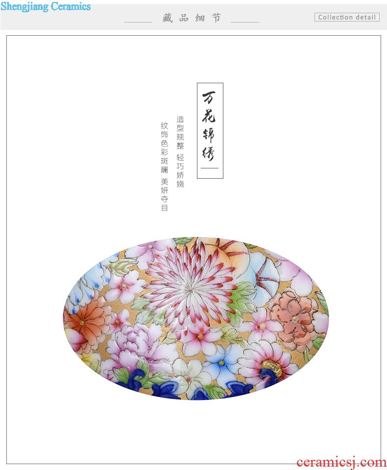 JingJun jingdezhen hand-painted colored enamel porcelain teapot kung fu tea set single pot of tea filter