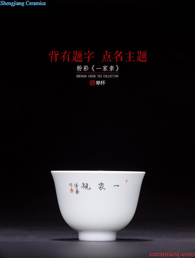 Clearance rule ceramic kung fu tea master cup hand-painted pastel radish cabbage cylinder cup jingdezhen tea cup