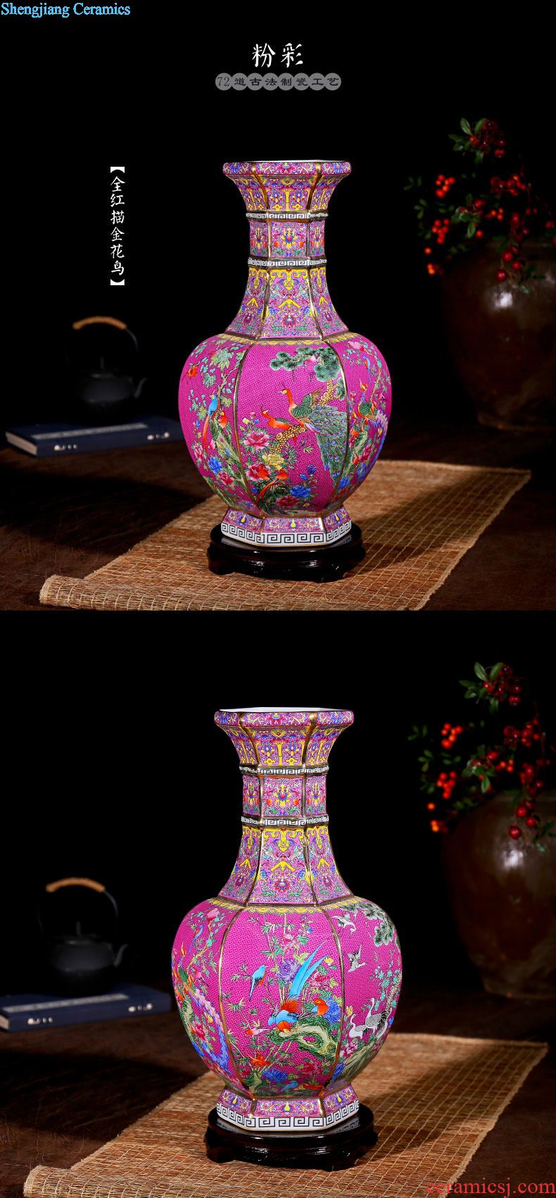 Jingdezhen ceramic porcelain big vase furnishing articles sitting room ground large art vases, flower arranging household act the role ofing is tasted