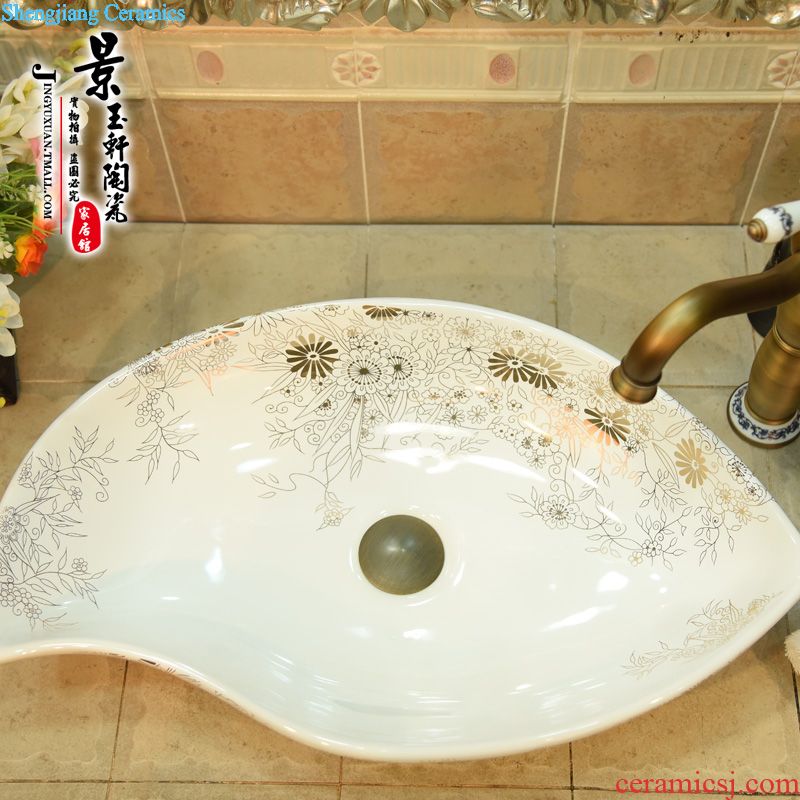 JingYuXuan jingdezhen ceramic lavatory sink basin basin art on white peony waist drum much money