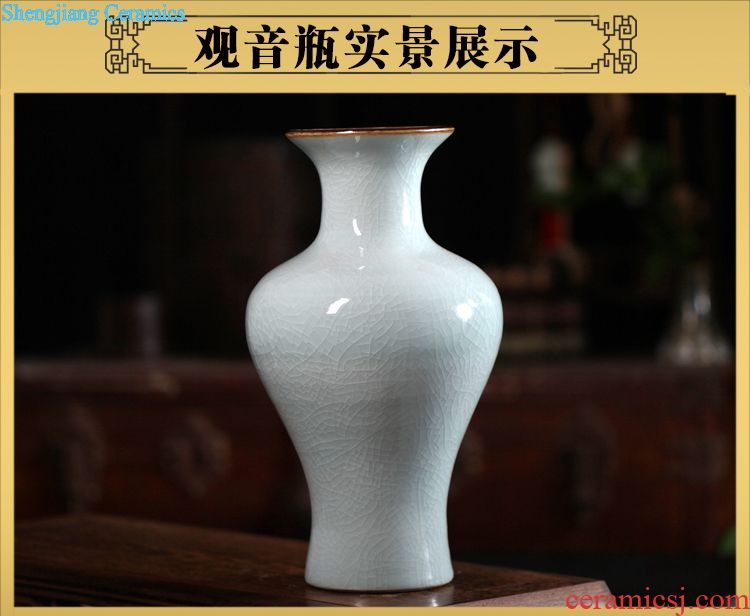Jingdezhen ceramics yellow glaze plum home decoration decoration craft vase sitting room place a housewarming gift