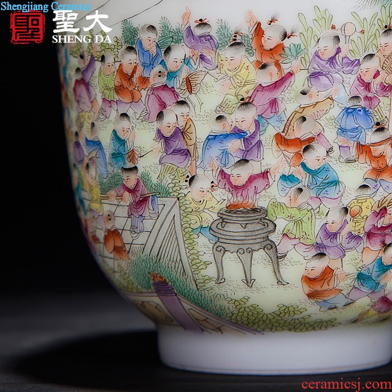 Santa jingdezhen ceramic handmade tea cups hand-painted pastel twelve gold hair pin set of a dream of red mansions cup fragrance-smelling cup