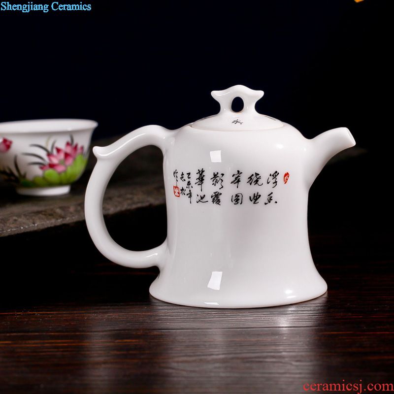 Owl kiln Jingdezhen high-grade hand-painted famille rose tea set manual ceramic teapot kung fu tea pot