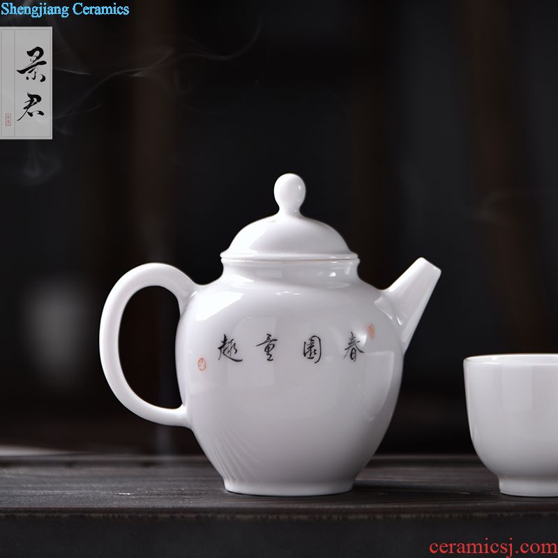 JingJun jingdezhen hand-painted ceramic teapot kung fu tea set single pot of tea set to filter the teapot