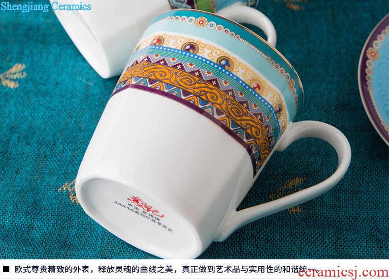 Jingdezhen ceramic bowl dish dish soup bowl Household bone bowls set piece Western tableware suit