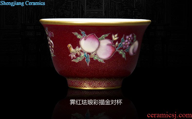 Holy big blue and white ball around branches teacups hand-painted ceramic kungfu meditation cup jingdezhen tea tea master cup