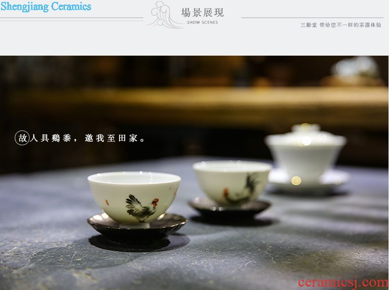 The three frequently small teacup jingdezhen ceramic sample tea cup master cup single cup S42083 hand-painted traditional Chinese god of cup