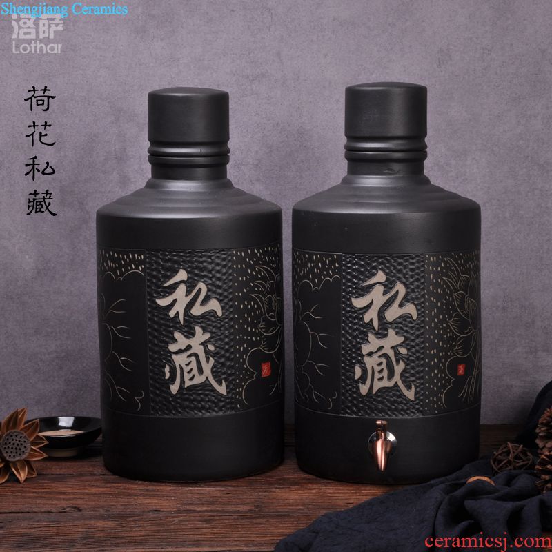 Jingdezhen ceramic jars 5 jins of 10 jins liquor bottle wine jar pot medicine bottle dip waxberry wine