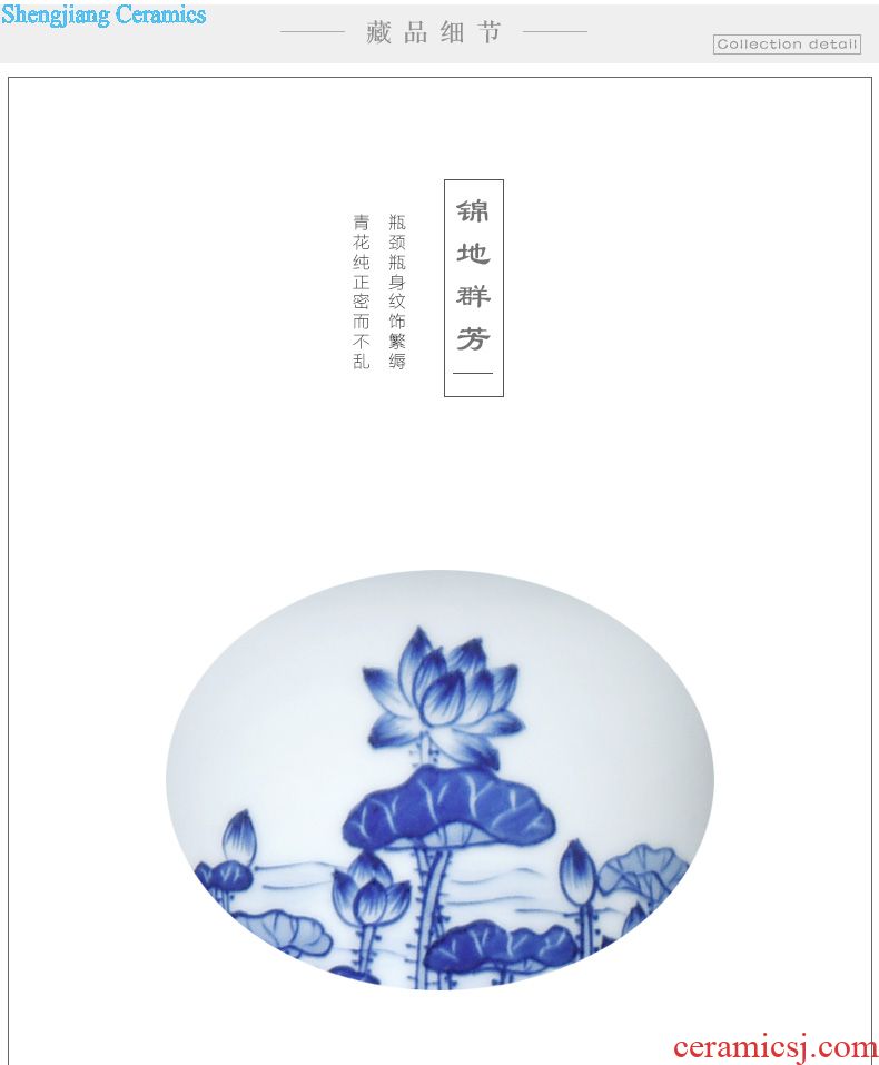 Hand-painted JingJun jingdezhen ceramics crafts are blue and white porcelain vases, flower arrangement sitting room of Chinese style household decorations