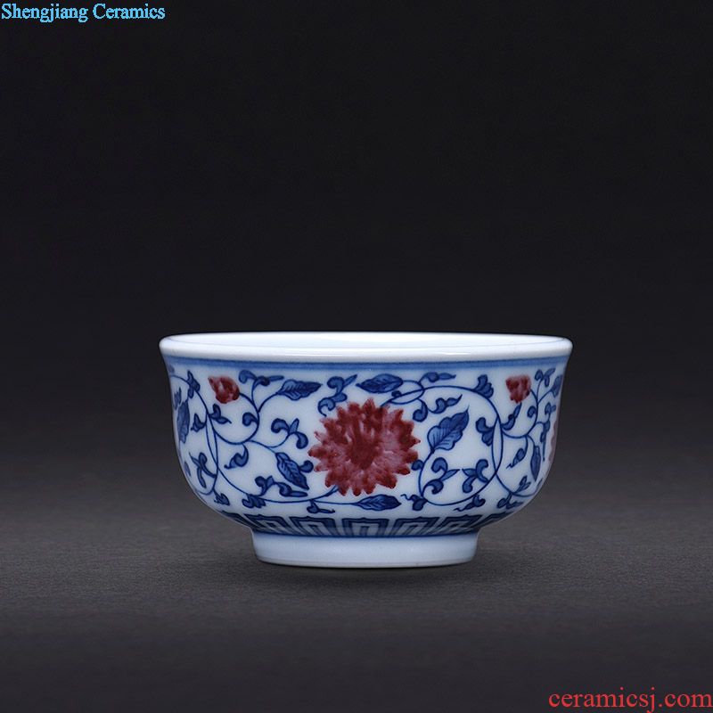 JingJun colored enamel cup of jingdezhen ceramic masters cup single cup your kiln kung fu tea set hand-painted zodiac personal cup