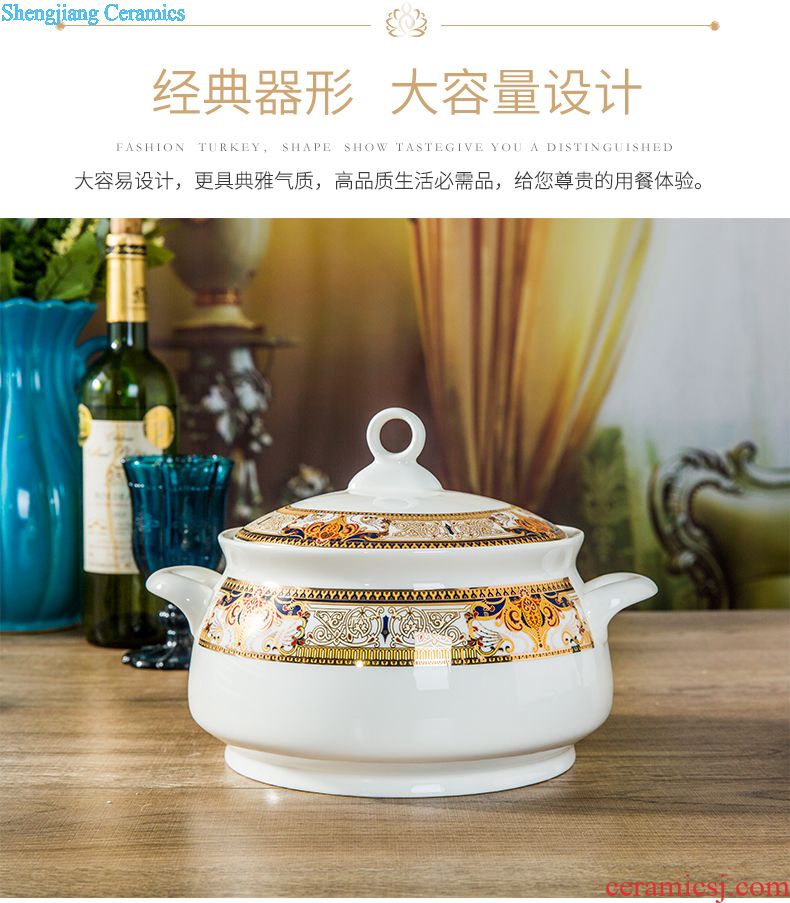 Cutlery set table jingdezhen bowls of bone plates suit household combination of Chinese style and contracted ceramic tableware gifts
