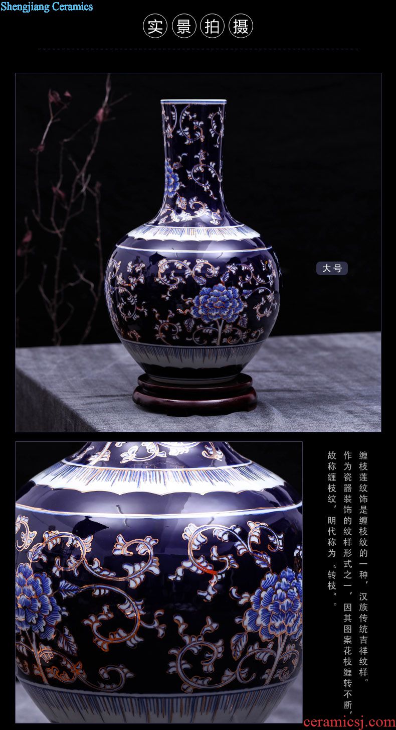 Master of jingdezhen ceramics hand-painted mesa cranes big vase vases, modern household crafts