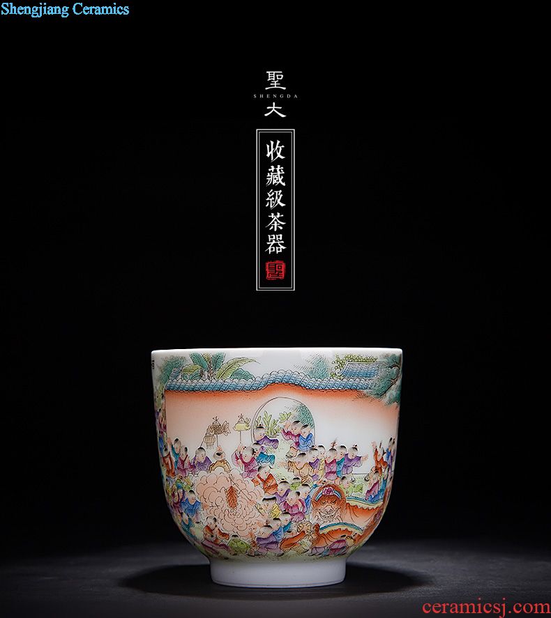 Santa jingdezhen ceramic handmade tea cups hand-painted pastel twelve gold hair pin set of a dream of red mansions cup fragrance-smelling cup