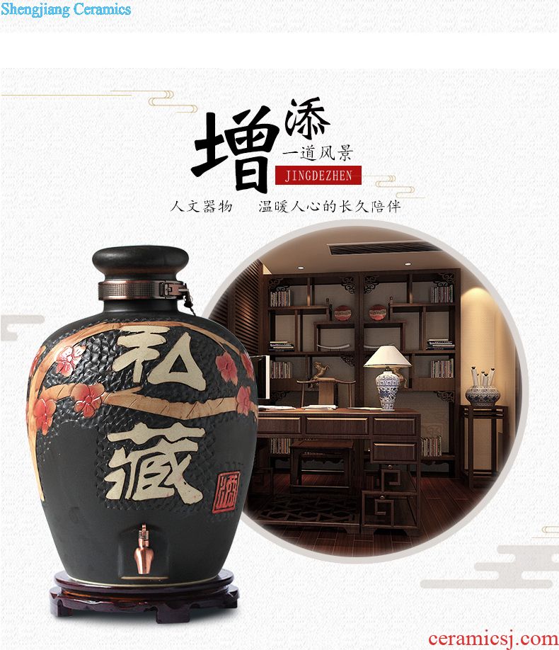 Jingdezhen ceramic wine jars 5 jins put seal white foam bottle furnishing articles creative decorative household tank cylinder pot of restoring ancient ways