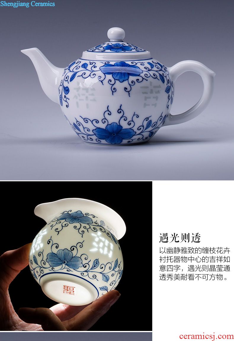 Santa teacups hand-painted ceramic kungfu pastel lad sample tea cup cup all hand of jingdezhen tea service master cup
