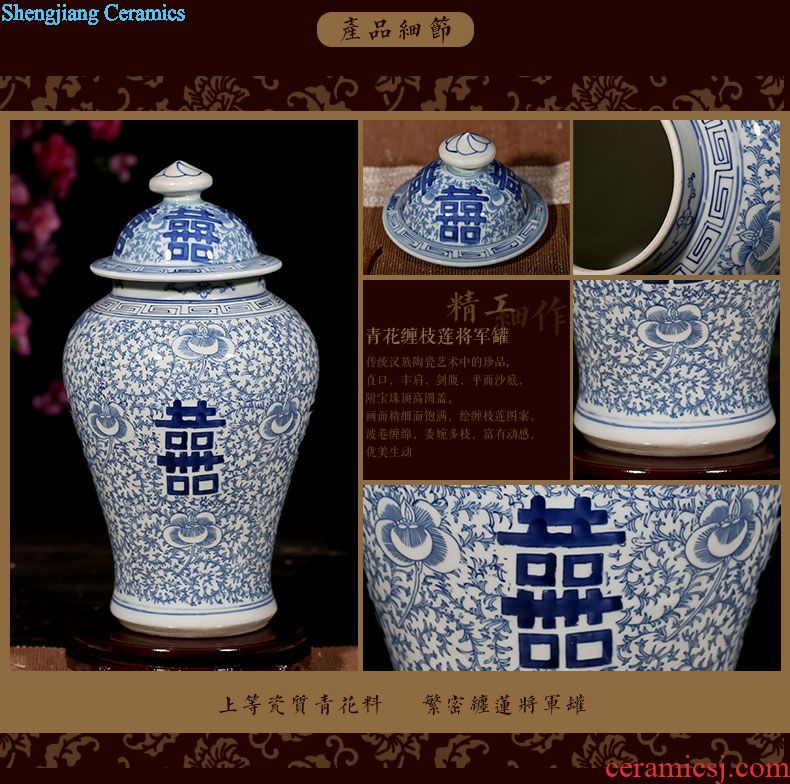 Jingdezhen ceramics dry flower vases, furnishing articles table decorations flower arranging the sitting room is contracted and contemporary new Chinese style
